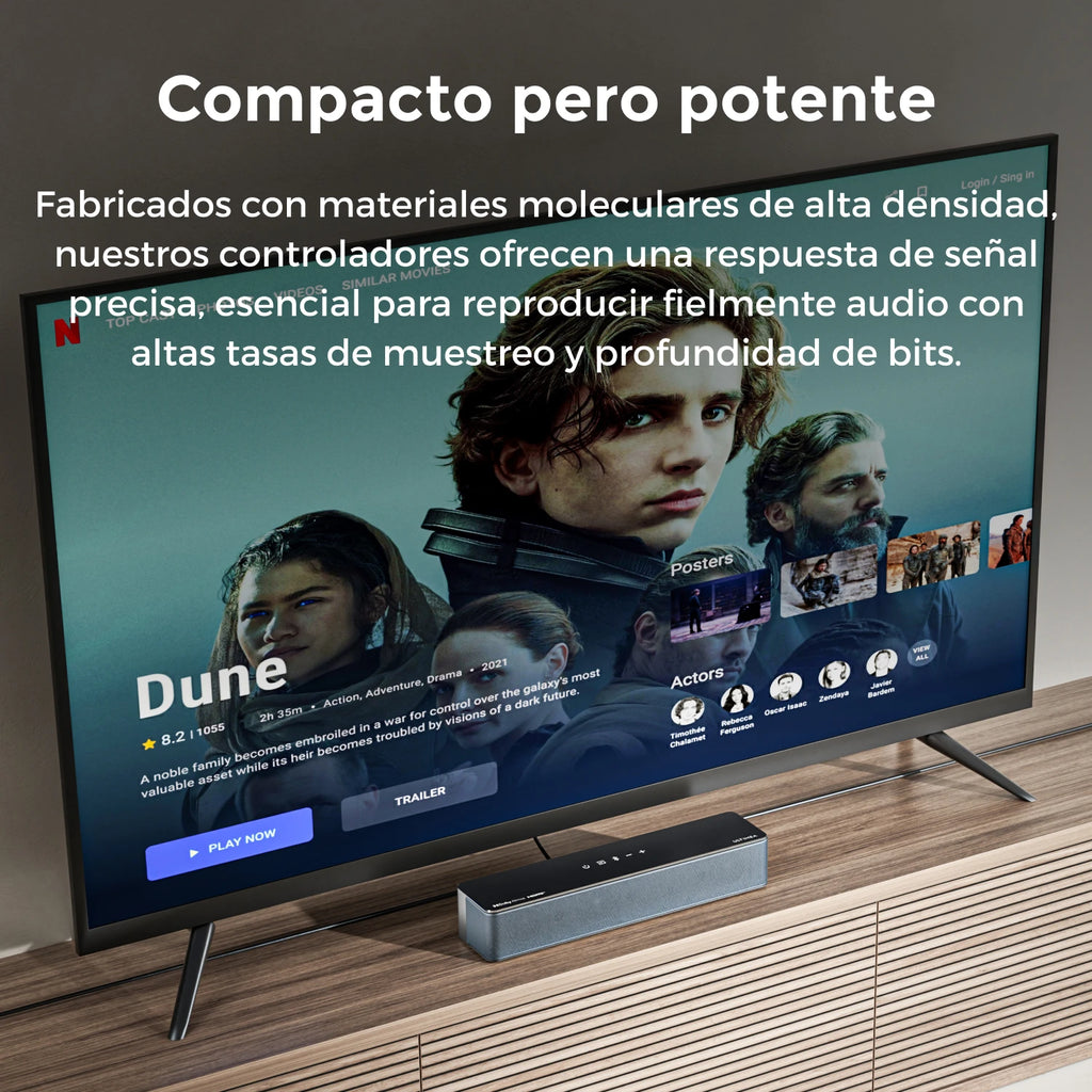 ULTIMEA Poseidon D80 Boom Barra de Sonido 7.1 con Dolby Atmos para TV, 4 Altavoces Surround, Subwoofer Inalámbrico de 6,5", HDMI eARC y Control por App