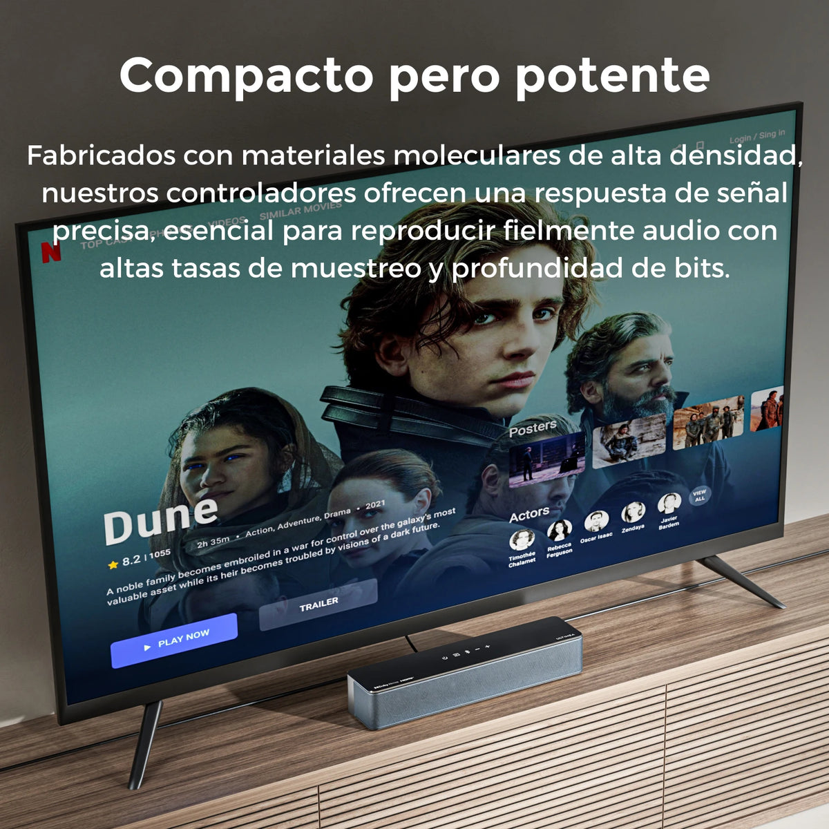 ULTIMEA Poseidon D80 Boom Barra de Sonido 7.1 con Dolby Atmos para TV, 4 Altavoces Surround, Subwoofer Inalámbrico de 6,5", HDMI eARC y Control por App