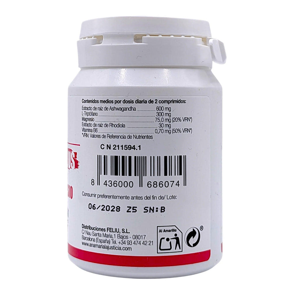 Ana María Lajusticia Triptófano Plus 60 comprimidos Pack x2 unidades - Complejo Adaptógeno con Ashwagandha y Rhodiola - Precursor de Serotonina y Modulador del Cortisol - Resiliencia y Bienestar Mental