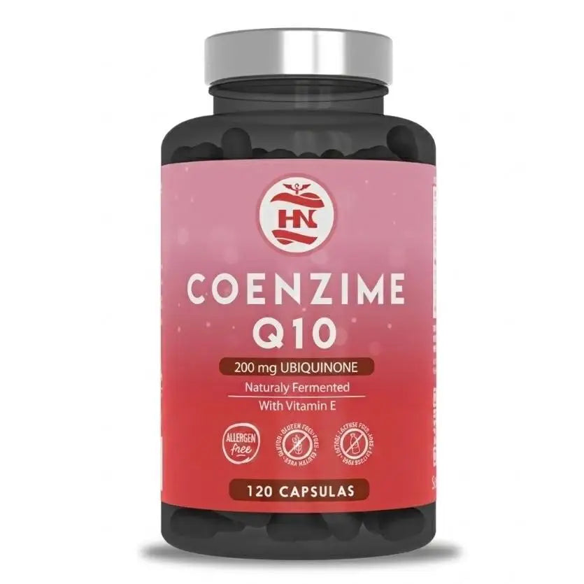 HN Healthy Nutrition Coenzima Q10 200mg + Vitamina E - 120 Cápsulas - Complemento Alimenticio