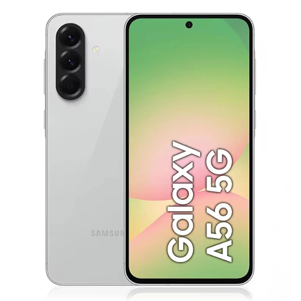 Smartphone Samsung Galaxy A56 5G, Exynos 1580, pantalla Super AMOLED de 6,7" a 120Hz, cámara triple de 50MP, batería de 5000mAh, Android 15, 8GB de RAM + 128GB de ROM, resistente al agua IP67, Dual SIM, versión para Oriente Medio.