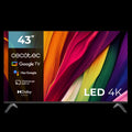 Cecotec smart tv, 43 inch led television 4k uhd resolution a4 series alu40043. google tv, dolby audio, hdmi 2.1, usb 3.0