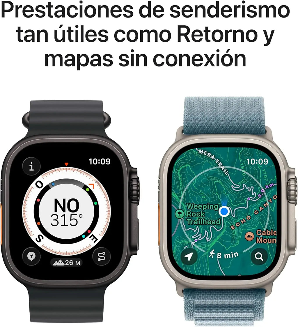 Apple Watch Ultra 3 de 49 mm (grande) en titanio negro: reloj inteligente con pantalla de 1'', GPS, monitor de frecuencia cardíaca, despertador, compatible con iOS y watchOS, con certificación CE para hombres y mujeres, resistente al agua y duradero.