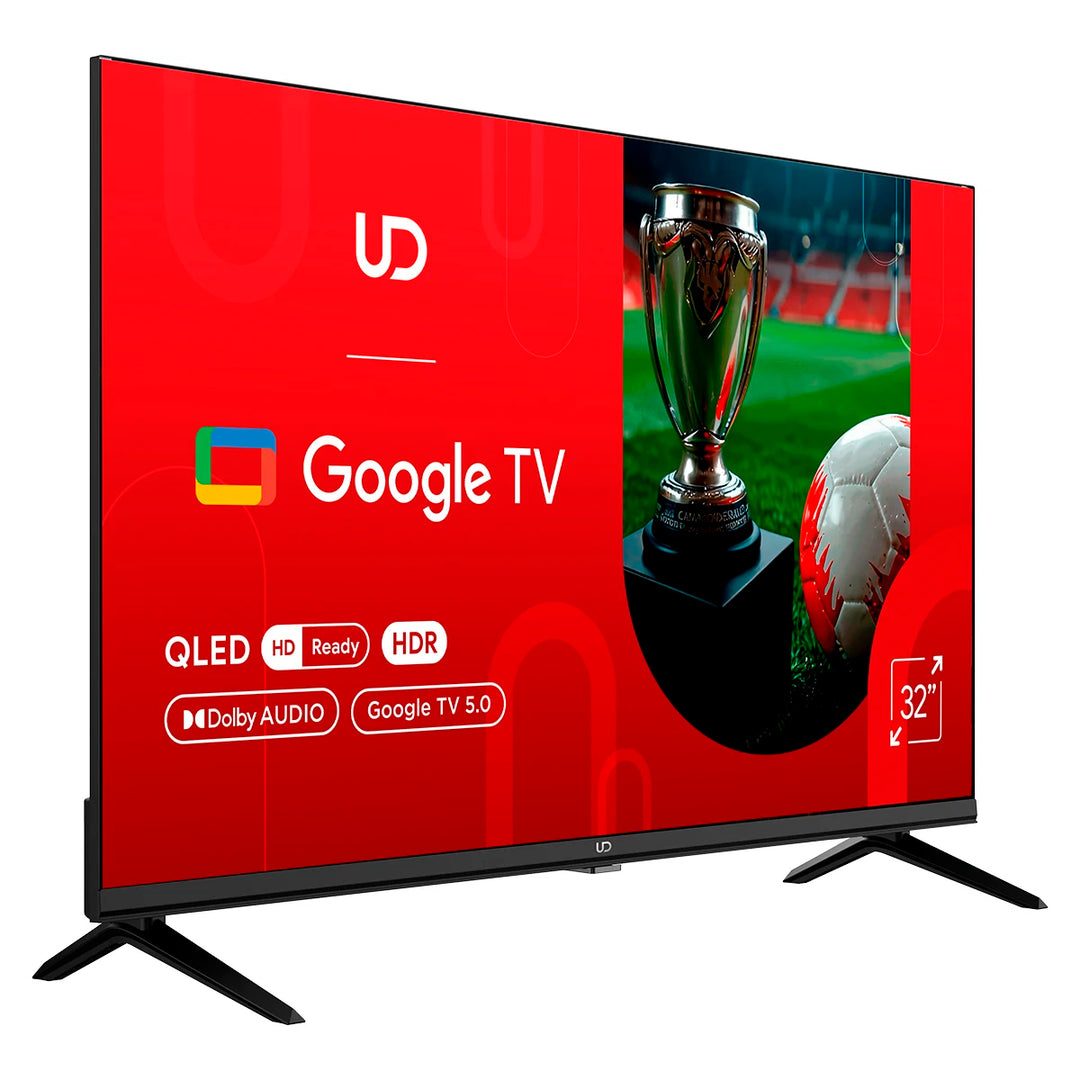 Televisor UD QLED HD Ready de 32” (32QHGC5210S) con Google TV, Chromecast Integrado, Sonido Dolby Audio y Conectividad Wi-Fi Dual Band