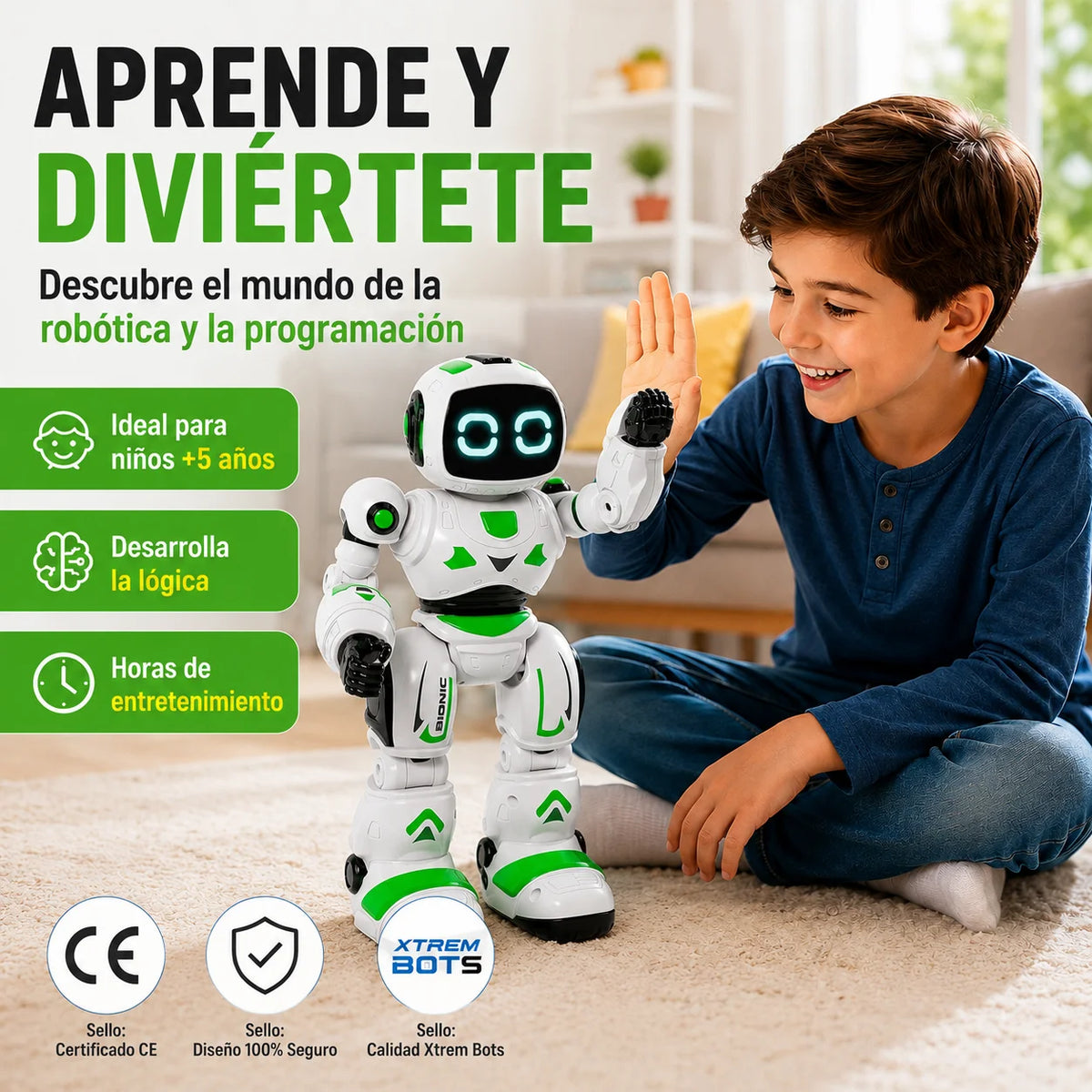 Xtrem bots - bionic |   Robot toy |   Toys for children 5 years or older |   Remote control and programmable robot |   Toys for children 5 6 7 8 years |   Robotics