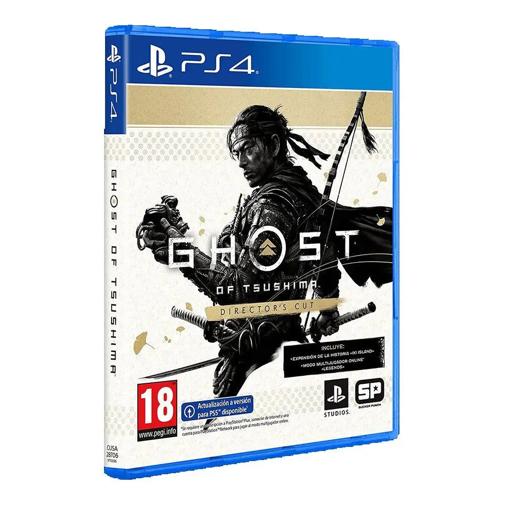 Ghost of Tsushima Director's Cut PS4 - Edición RPG ampliada con expansión de la isla de Iki, modo cooperativo, contenido exclusivo, combate samurái inmersivo, libro de arte digital, edad recomendada 16+