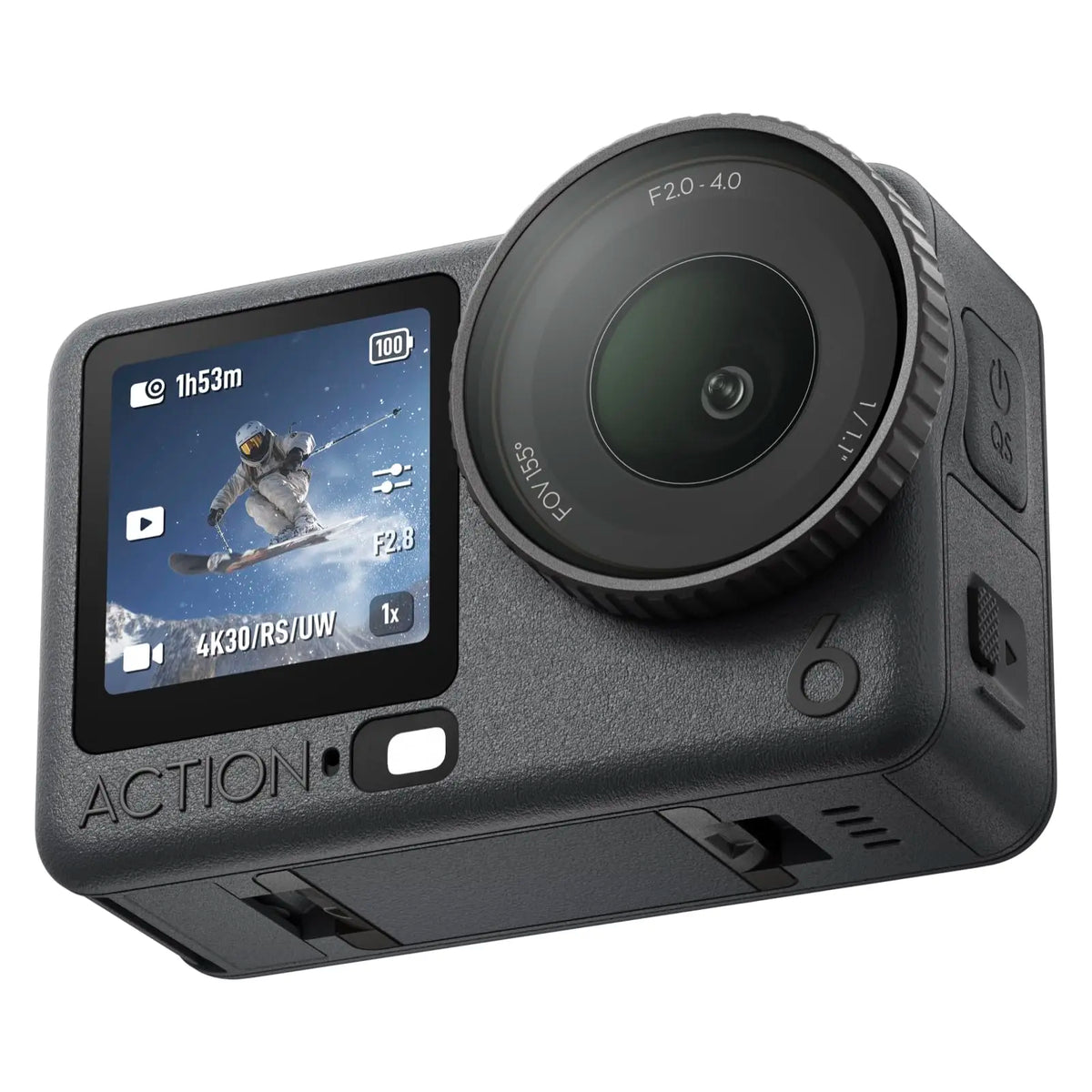 DJI Osmo Action 6 Pack Estándar, Cámara Deportiva 4K Apertura Variable f/2.0-f/4.0 Sensor 1/1.1" Sumergible 20m 4h Batería