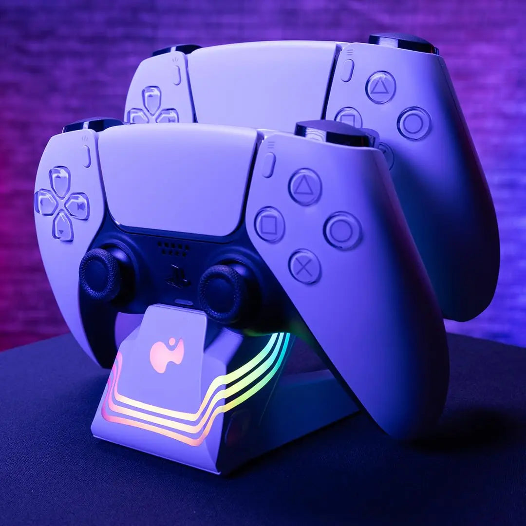 Cargador Dual Afterglow Wave Blanco para Playstation 5