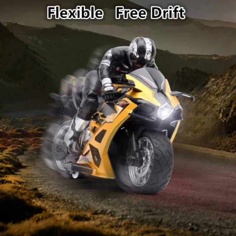 Motocicleta de acrobacias a control remoto de alta velocidad, coche de deriva con rotación de 360 grados, modelo de motocicleta de carreras con 60 minutos de autonomía