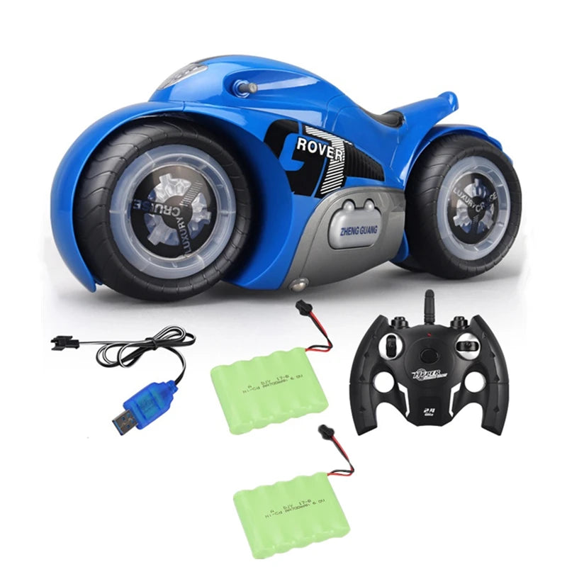 1:8 Big Size Remote Control Stunt Driving Motorcycle 90°Rotation Rear Wheel Colorful Light Anti-collision Electric RC Motorcycle