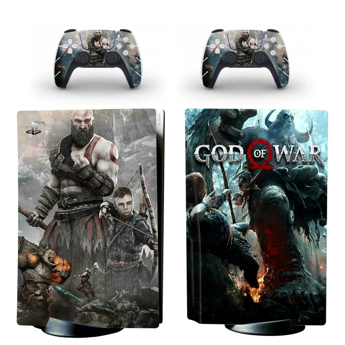 Adhesivo de vinilo para consola y mando PS5 edición disco - Diseño God of War