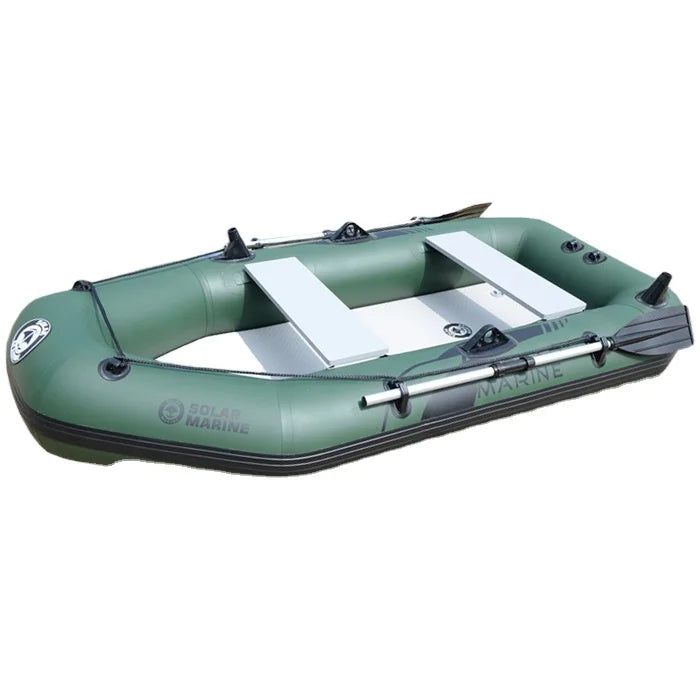 Solarmarine B230-3 Barco de pesca inflable de PVC, kayak de carreras, canoa con accesorios gratuitos para deportes acuáticos al aire libre, 3 personas