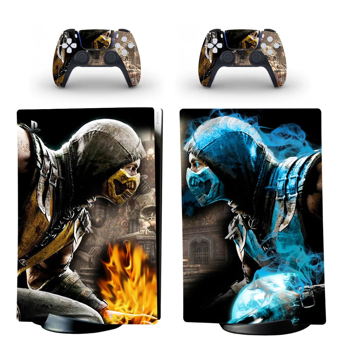 Adhesivo vinílico de Mortal Kombat para consola PS5 Digital Edition y 2 mandos, funda protectora (skin)