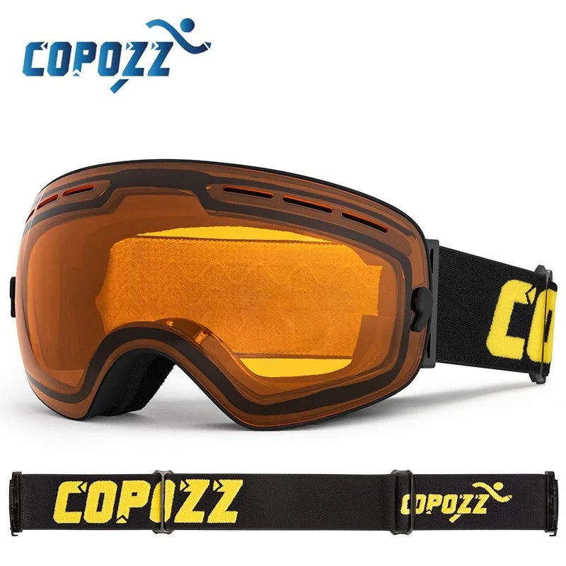 Marca COPOZZ, gafas de esquí para hombres y mujeres, gafas de Snowboard, gafas para esquiar, protección UV400, gafas de esquí para nieve, máscara de esquí antiniebla