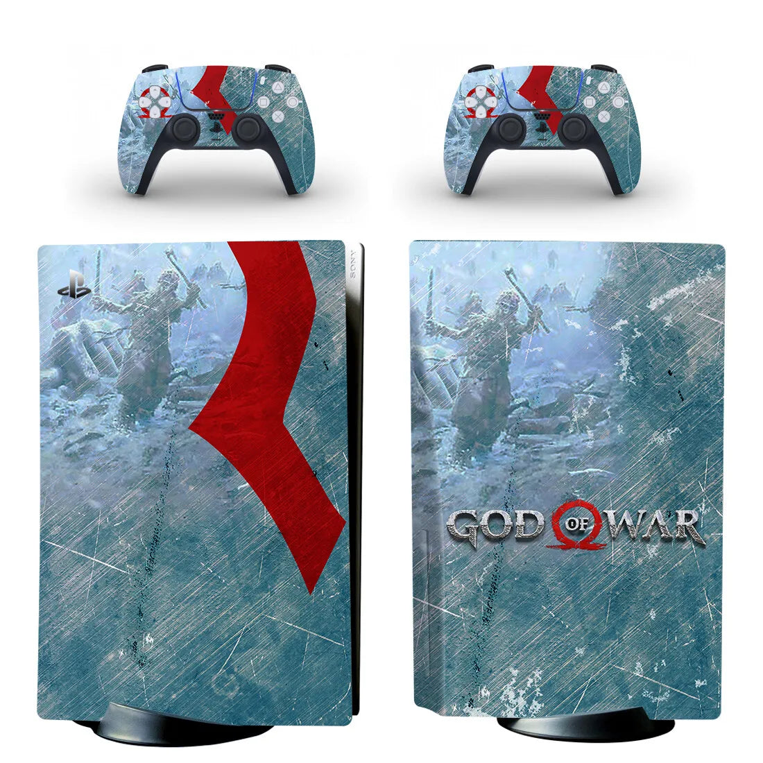 Adhesivo de vinilo para consola y mando PS5 edición disco - Diseño God of War