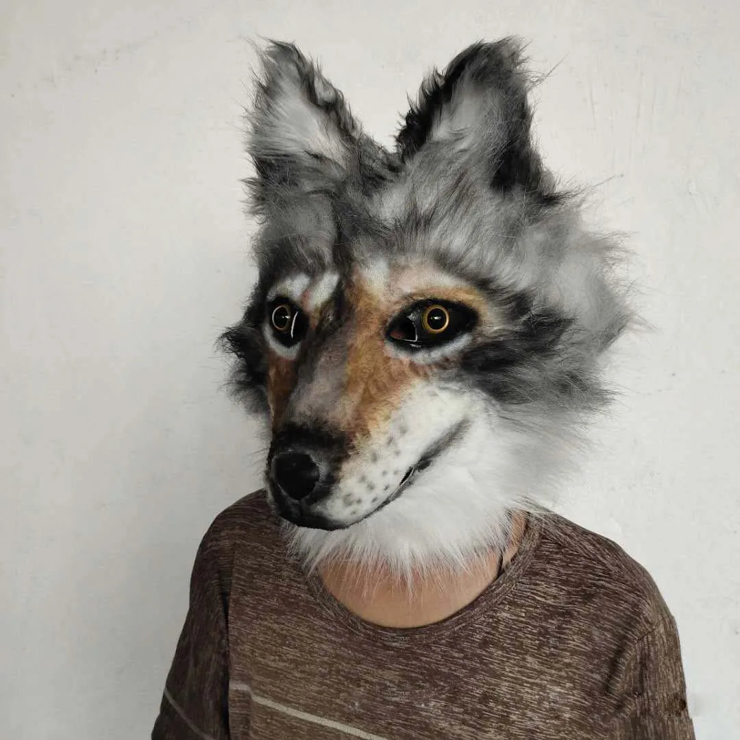 Máscara de látex con pelo de gato negro, casco aterrador, disfraz divertido de animal, capucha con pelo, accesorio para la cabeza, para adultos, para fiestas de Halloween