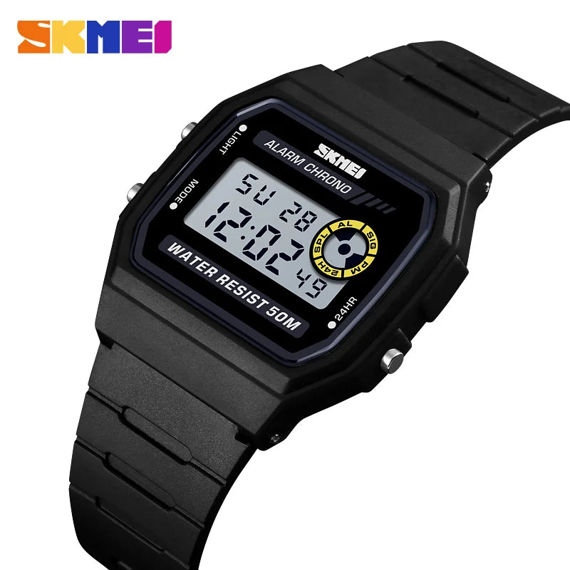 Reloj deportivo de moda para mujer SKMEI, reloj de pulsera digital con alarma, reloj para niñas, resistente al agua, correa de poliuretano, despertador, Relogio Feminino 1413