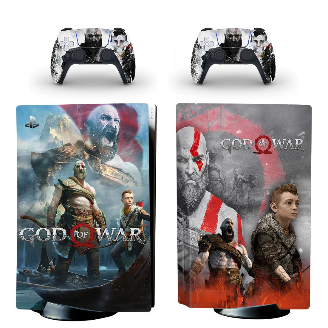 Adhesivo de vinilo para consola y mando PS5 edición disco - Diseño God of War