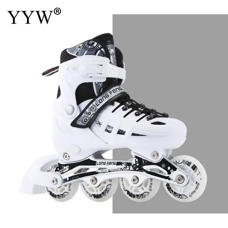 Zapatos de patinaje en línea para niños y adultos, zapatillas deslizantes, Flash, 4 ruedas, patinaje al aire libre, entrenamiento, gimnasio, deportes, tamaño ajustable