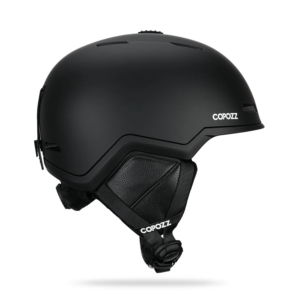 COPOZZ-casco de esquí y Snowboard para invierno, casco de seguridad medio cubierto y antiimpacto, protector para ciclismo, moto de nieve y esquí para adultos y niños