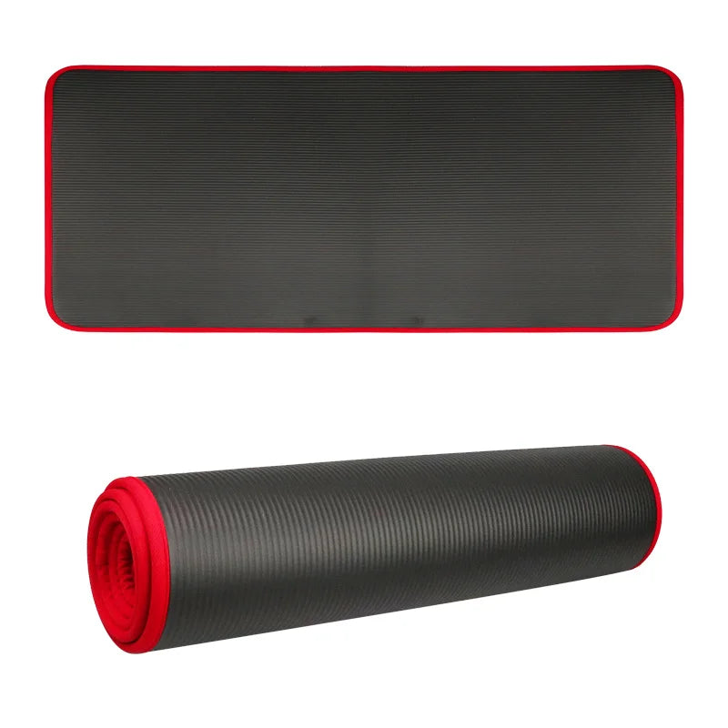 YECOKISO 10MM Extra grueso 183cmX61cm esteras de Yoga NRB estera de ejercicio antideslizante Fitness insípido Pilates entrenamiento esteras de gimnasio con vendaje