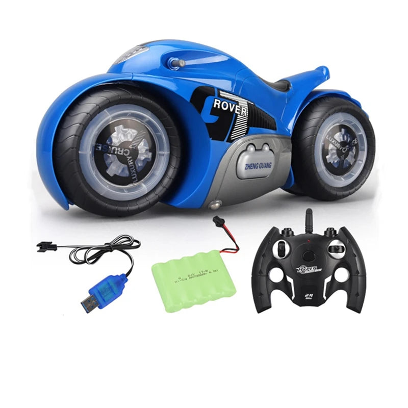 1:8 Big Size Remote Control Stunt Driving Motorcycle 90°Rotation Rear Wheel Colorful Light Anti-collision Electric RC Motorcycle