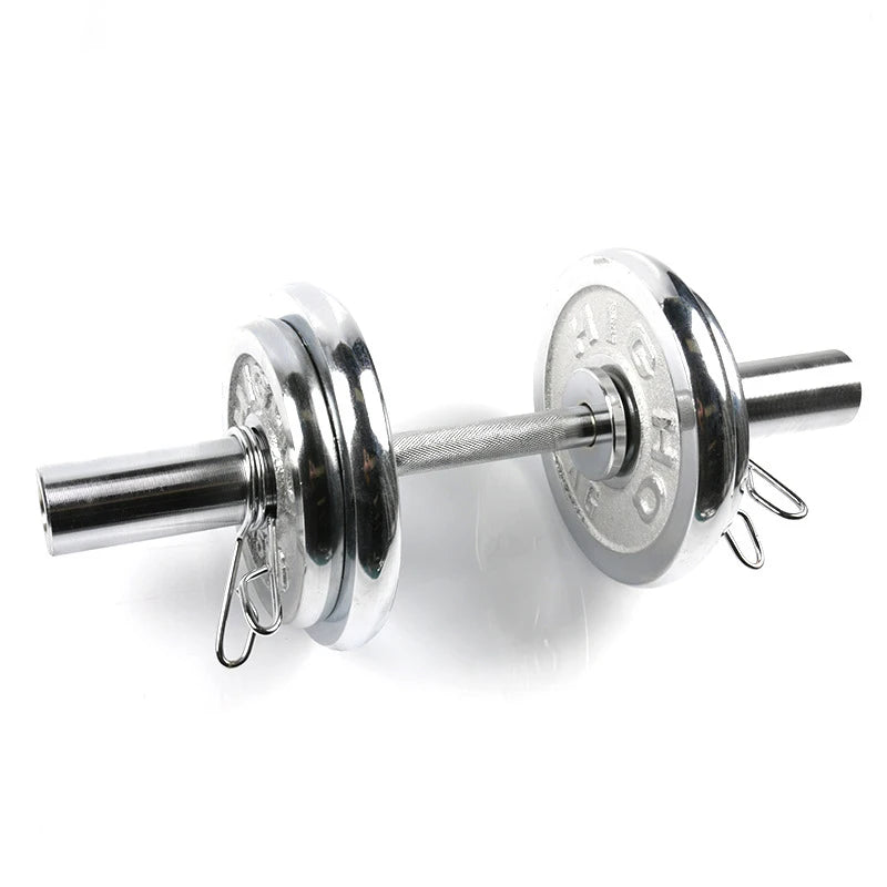 Barra de mancuernas para gimnasio y Fitness con abrazaderas de 50mm de diámetro, manijas de barra roscadas estándar sólidas para entrenamiento de levantamiento de pesas gratuito en el hogar