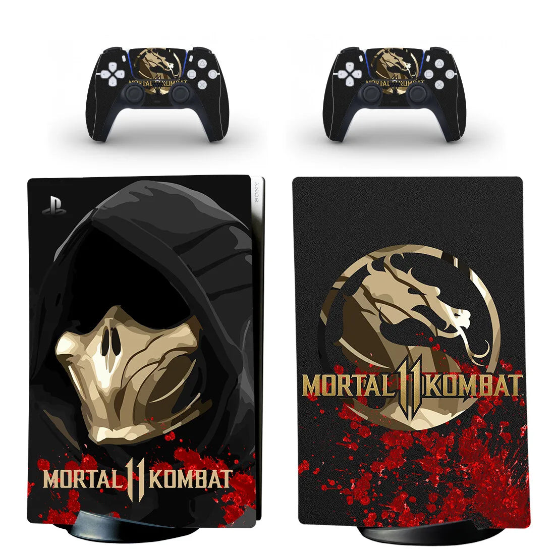 Adhesivo vinílico de Mortal Kombat para consola PS5 Digital Edition y 2 mandos, funda protectora (skin)