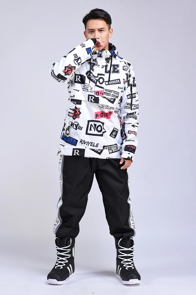 Traje de esquí para hombre y mujer, conjunto cálido de Sudadera con capucha de esquí, chaqueta y pantalones impermeables a prueba de viento, traje de Snowboard Unisex, invierno, nuevo