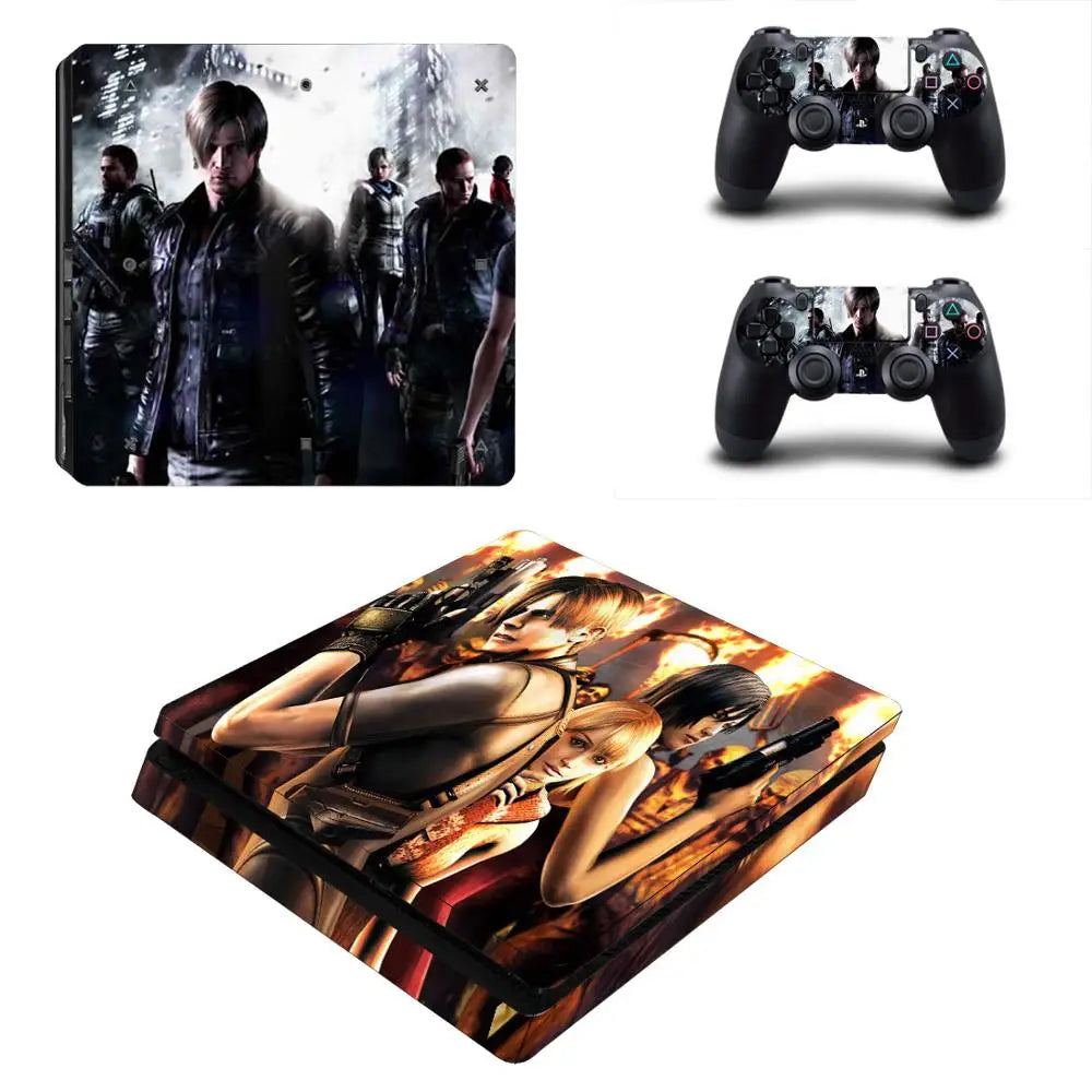 Adhesivo decorativo de Biohazard Umbrella para consola PS4 Slim y mando