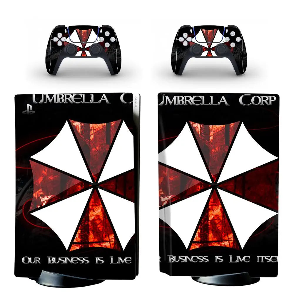 Umbrella PS5 Standard Disc Edition Skin Sticker Decal Cover for Console & Controller PS5 Skin Sticker Vinyl