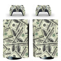Adhesivo protector de vinilo con diseño de dólar estadounidense para consola y mando PS5