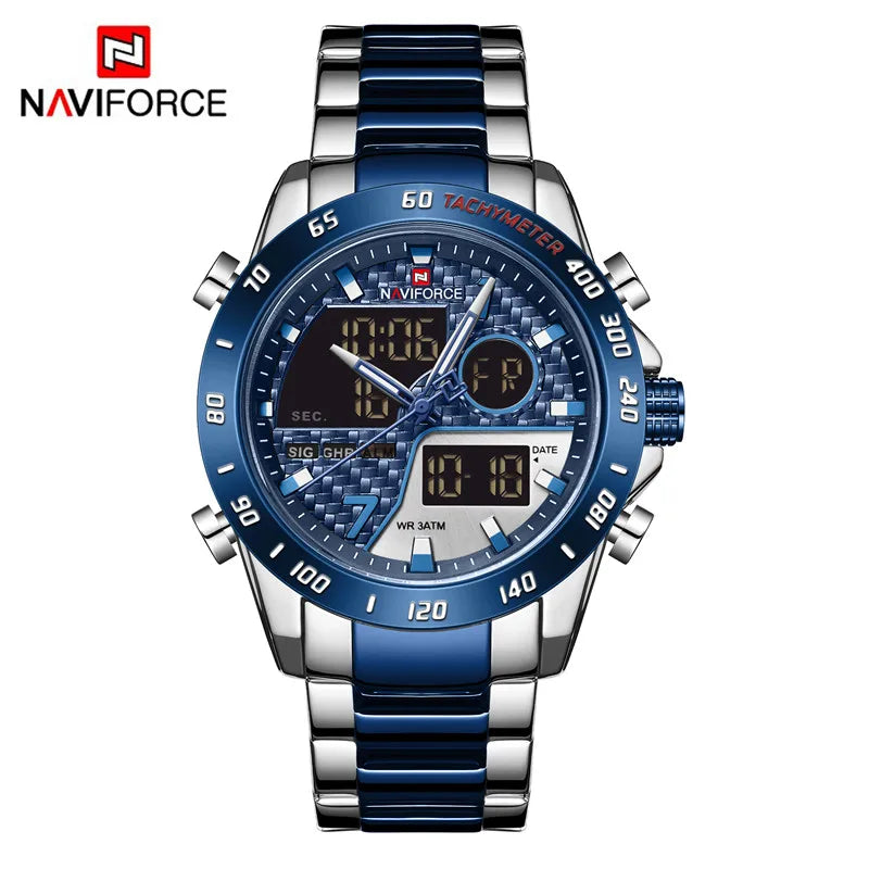 Reloj digital deportivo militar para hombre NAVIFORCE, reloj de pulsera de cuarzo para niño con luz LED, reloj impermeable para hombre Relogio Masculino