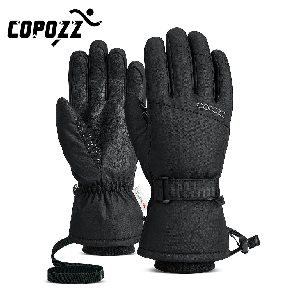Copozz-guantes de esquí de invierno para hombre y mujer, resistentes al agua, ultraligeros, para Snowboard, motociclismo, nieve, mantienen el calor, a prueba de viento