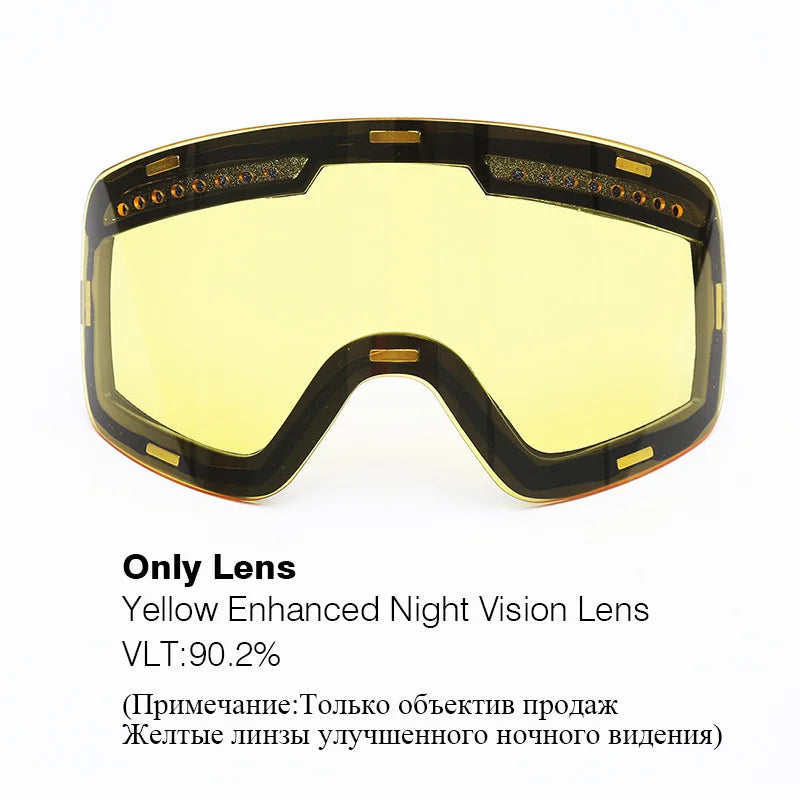 Gafas magnéticas de esquí y Snowboard para hombres y mujeres, protección UV 100% con lentes desmontables, gafas antivaho, máscara de esquí grande