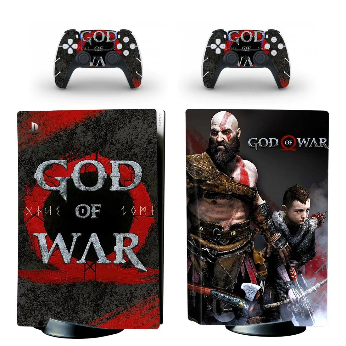 Adhesivo de vinilo para consola y mando PS5 edición disco - Diseño God of War
