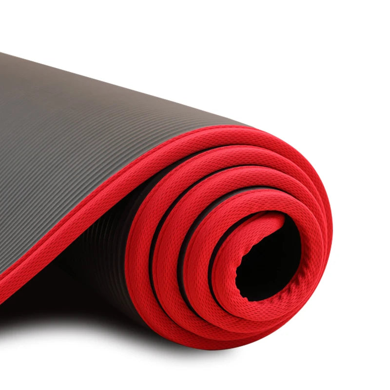 YECOKISO 10MM Extra grueso 183cmX61cm esteras de Yoga NRB estera de ejercicio antideslizante Fitness insípido Pilates entrenamiento esteras de gimnasio con vendaje