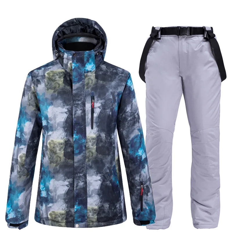 Nuevo Traje de Esquí para Hombre, Super Cálido, Impermeable, Cortavientos, Chaqueta de Snowboard, Trajes de Nieve de Invierno, Conjuntos de Esquí y Snowboard para Hombre