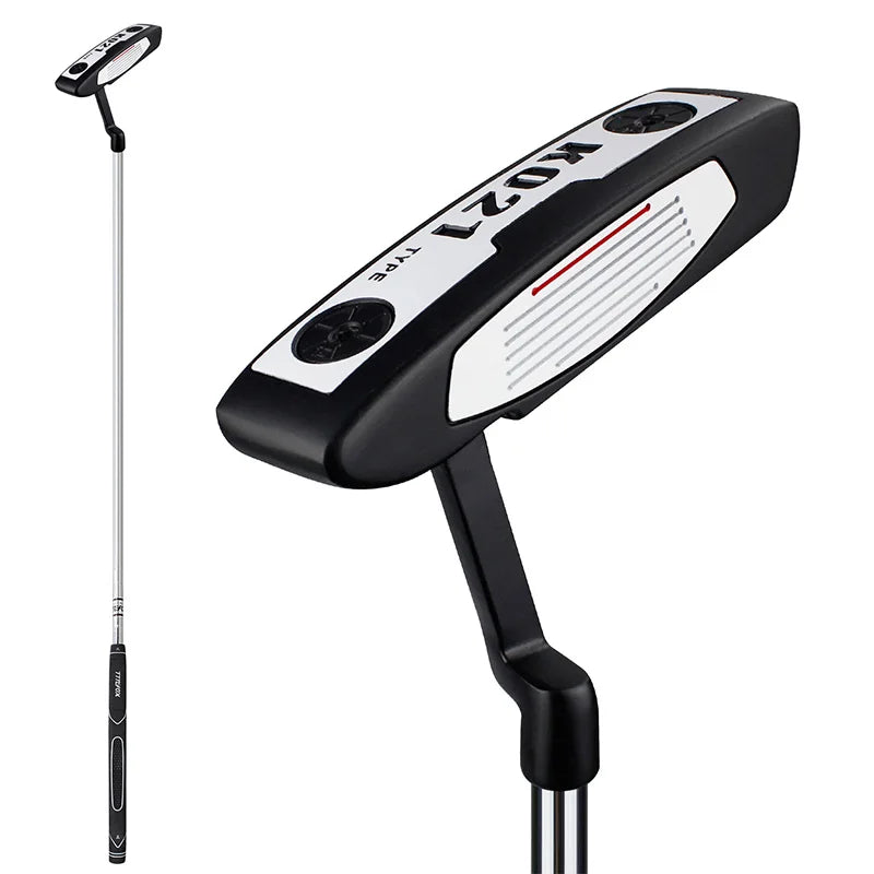 Palos de golf para hombres y mujeres diestros - 3 líneas de puntería Putter de hoja de agarre de goma para entrenamiento en interiores/exteriores
