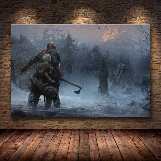 Figuras en alta definición de God of War, pósteres de juegos y lienzos impresos, cuadros artísticos de pared para la decoración del hogar y la sala de estar