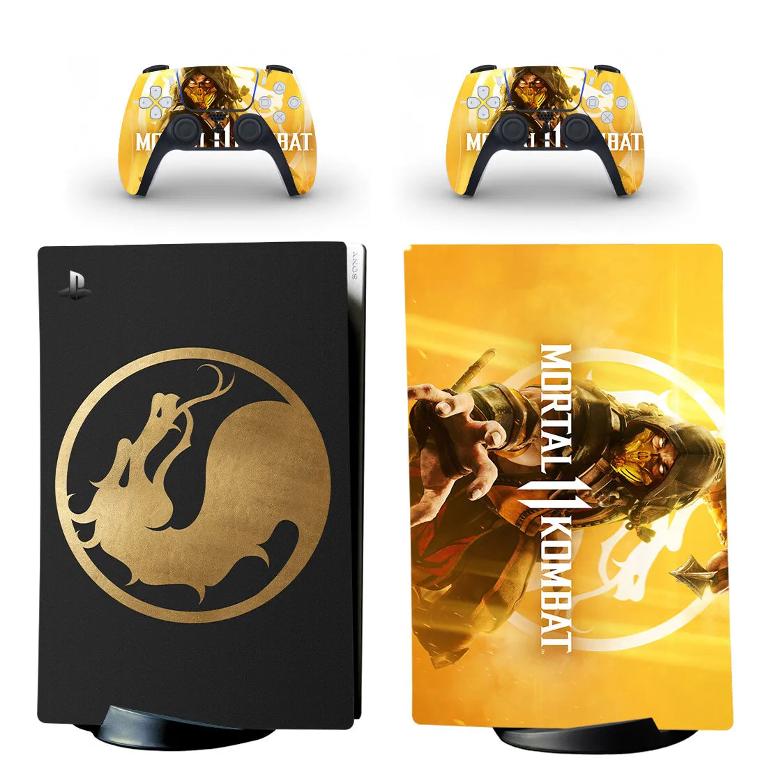 Adhesivo vinílico de Mortal Kombat para consola PS5 Digital Edition y 2 mandos, funda protectora (skin)