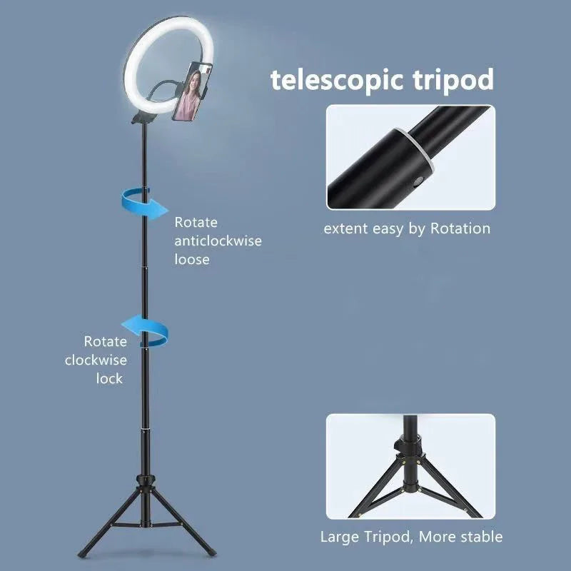 26 33CM luces de vídeo luz regulable Selfie LED anillo de luz USB anillo de iluminación lámpara con trípode soporte para hacer Youtube Ringlight