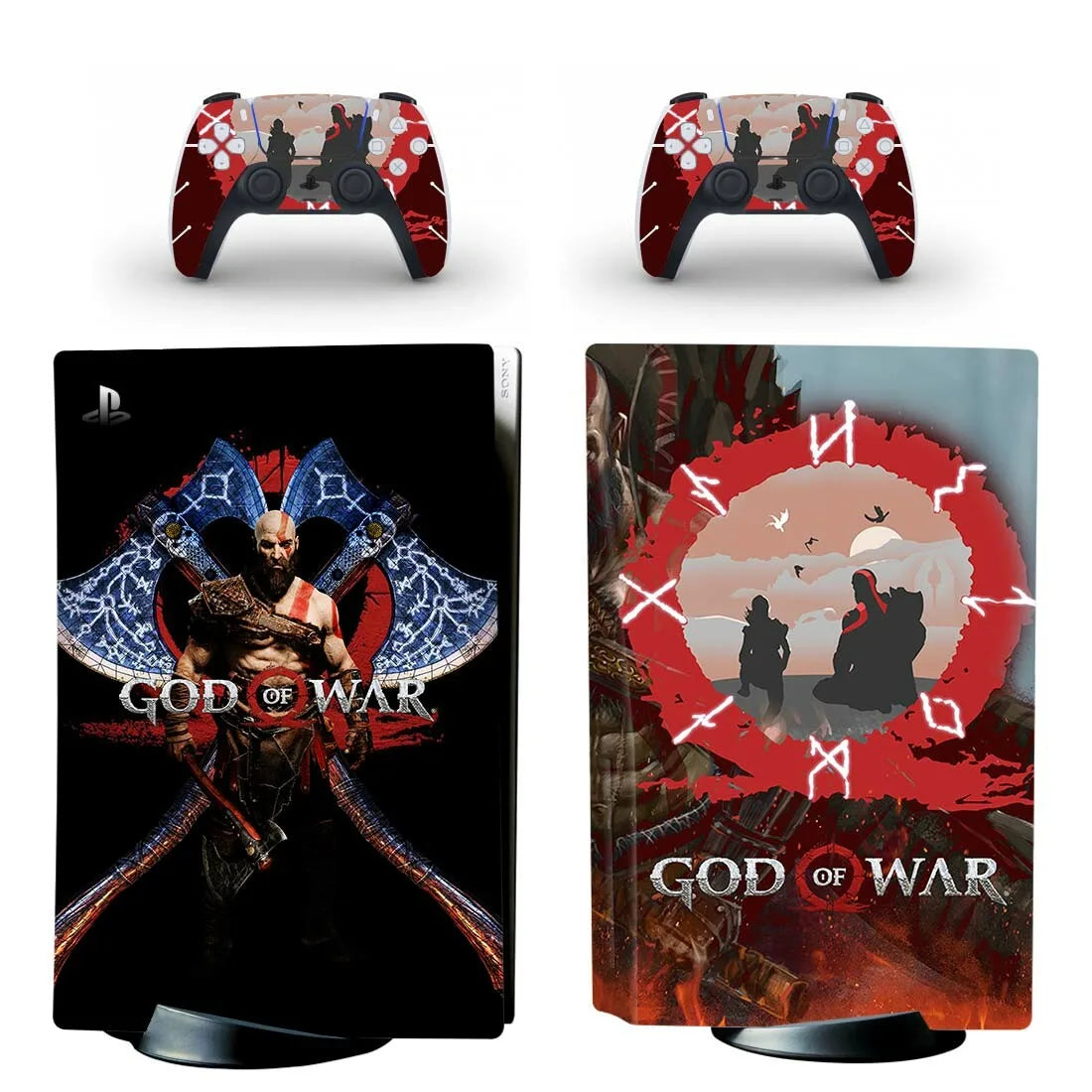Adhesivo de vinilo para consola y mando PS5 edición disco - Diseño God of War