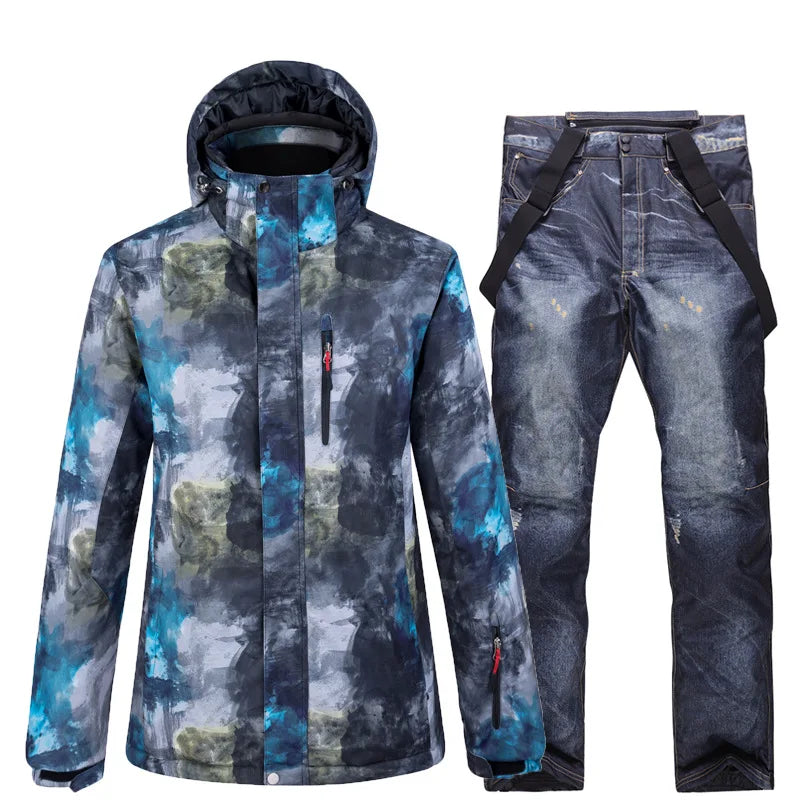 Nuevo Traje de Esquí para Hombre, Super Cálido, Impermeable, Cortavientos, Chaqueta de Snowboard, Trajes de Nieve de Invierno, Conjuntos de Esquí y Snowboard para Hombre