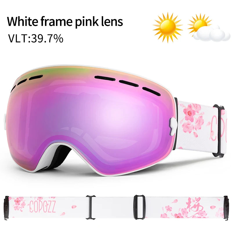 Marca COPOZZ, gafas de esquí para hombres y mujeres, gafas de Snowboard, gafas para esquiar, protección UV400, gafas de esquí para nieve, máscara de esquí antiniebla