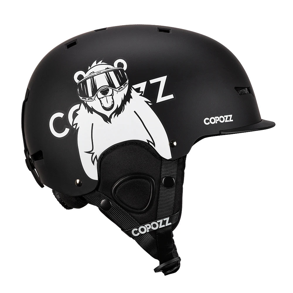 COPOZZ nuevo casco de esquí Unisex certificado medio cubierto casco de esquí antiimpacto para adultos y niños casco de Snowboard de seguridad para la nieve