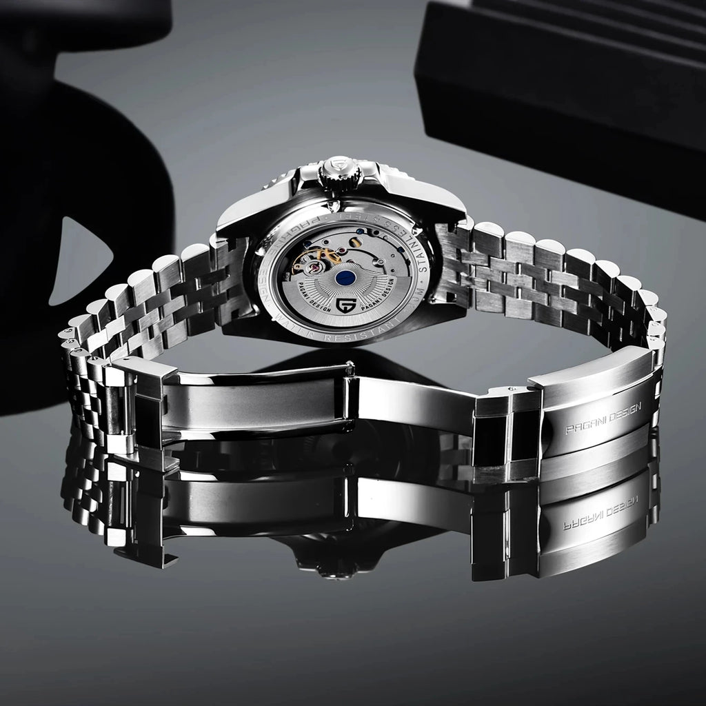 PAGANI DESIGN Reloj automático para hombre, cristal de zafiro, 40 mm, cerámica, GMT, reloj de pulsera mecánico, marca de lujo, deportivo, impermeable
