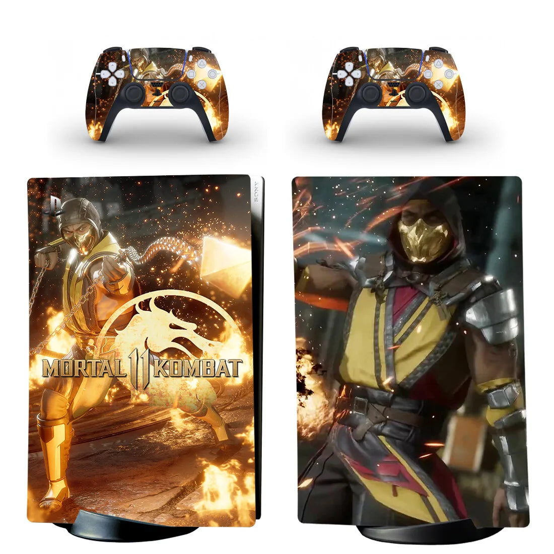 Adhesivo vinílico de Mortal Kombat para consola PS5 Digital Edition y 2 mandos, funda protectora (skin)