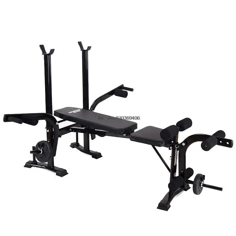 Dispositivo de entrenamiento integral multifuncional, equipo de fitness para el hogar, prensa plegable para banco de cama de levantamiento de pesas