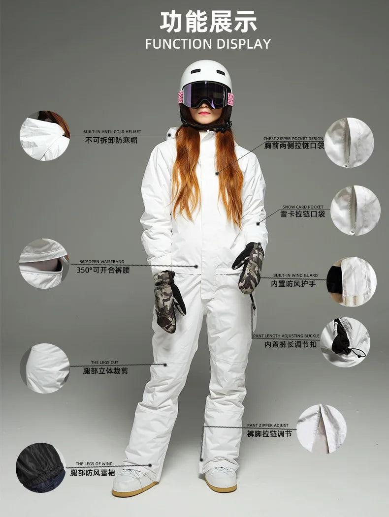Traje de Snowboard mejorado para hombres y mujeres, ropa de abrigo de invierno, conjunto de esquí impermeable a prueba de viento, chaquetas desmontables, pantalones, ropa